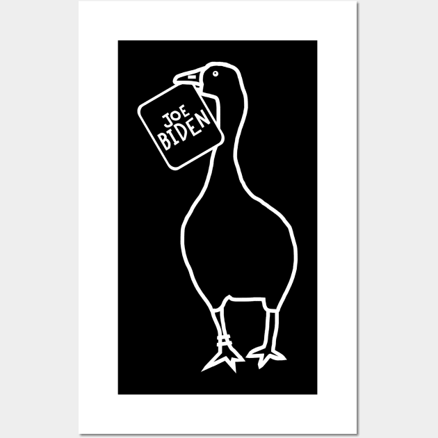 Minimal Goose with Stolen Joe Biden Sign Wall Art by ellenhenryart